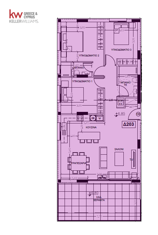Квартира с 3 спальнями в Агиос Дометиос, Никосия, Кипр № 50206