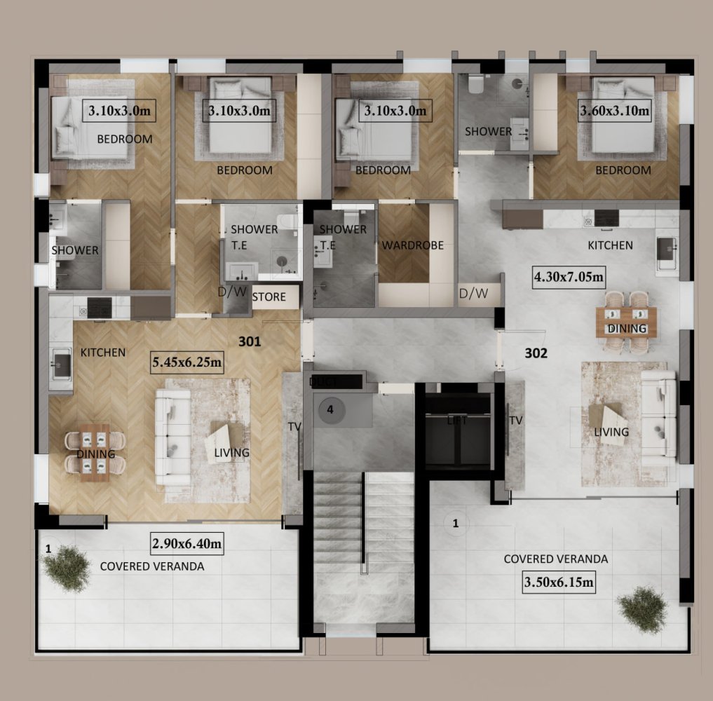 2 bedrooms Apartment in Larnaca, Larnaka, Cyprus No. 64478