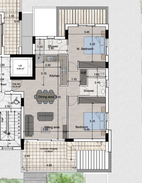 2 bedrooms Penthouse in Larnaca, Larnaka, Cyprus No. 63641