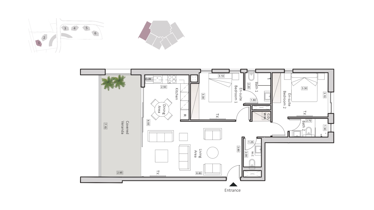2 bedrooms Apartment in Larnaca, Larnaka, Cyprus No. 63762