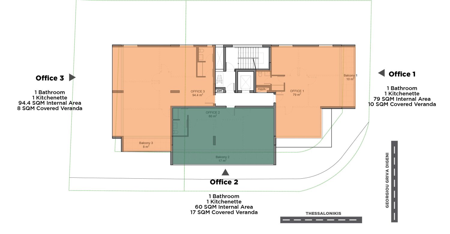94.8m2 Office in Larnaca, Larnaka, Cyprus No. 63460