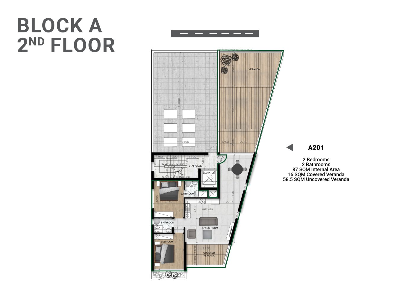 2 bedrooms Apartment in Larnaca, Larnaka, Cyprus No. 65280