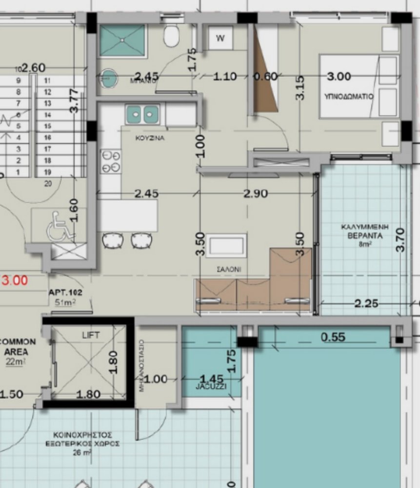 1 dormitorio Apartamento en Neapolis, Limassol, Chipre No. 58972