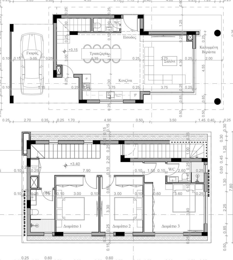 Вилла с 3 спальнями в Аммохостос, Кипр № 63903