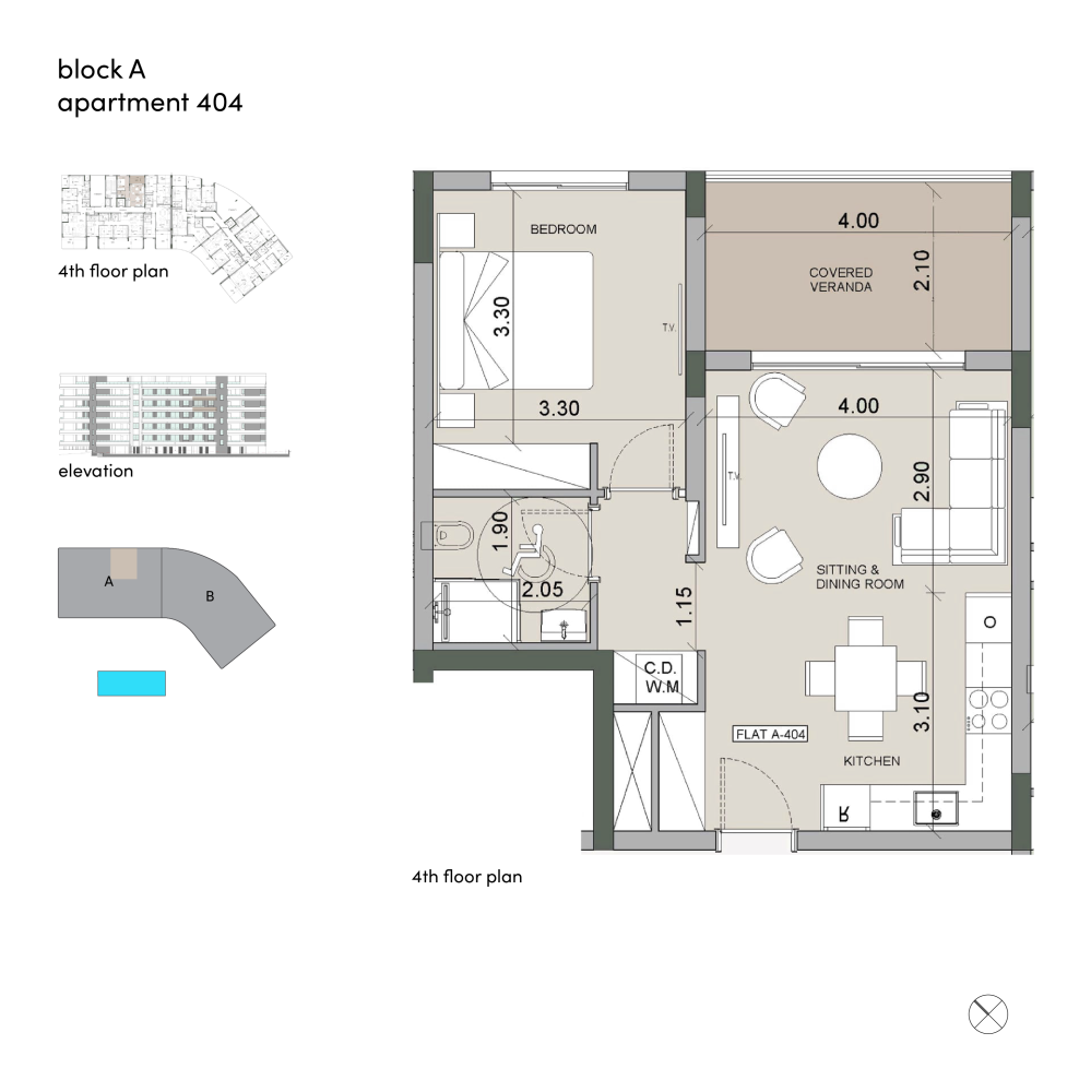 1 dormitorio Apartamento en Limassol, Chipre No. 65398