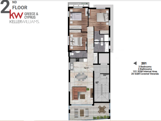 3 bedrooms Apartment in Larnaca, Larnaka, Cyprus No. 63415