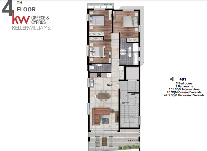 3 bedrooms Apartment in Larnaca, Larnaka, Cyprus No. 63415
