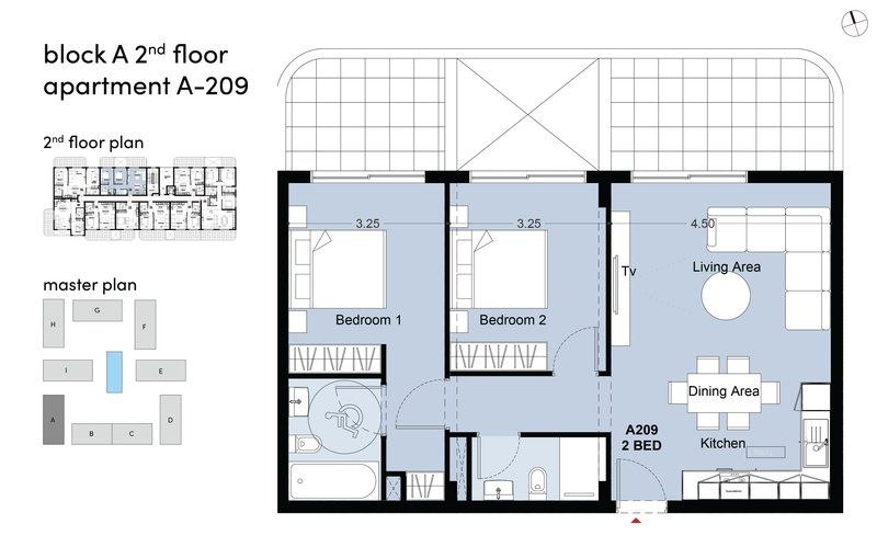 2 dormitorios Apartamento en Larnaca, Larnaka, Chipre No. 64787