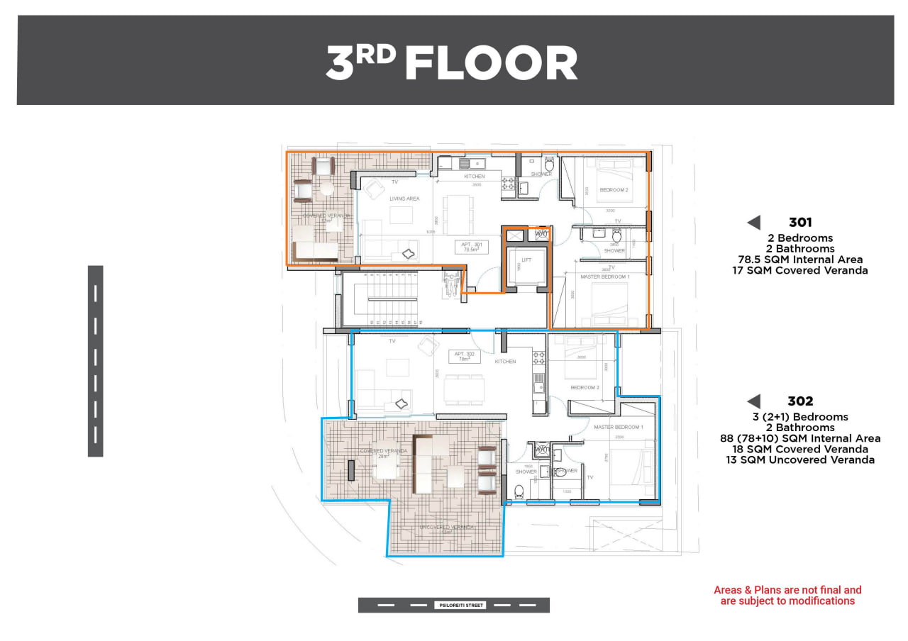 3 bedrooms Apartment in Larnaca, Larnaka, Cyprus No. 64344