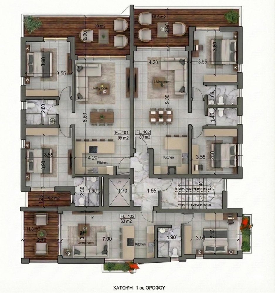 2 dormitorios Apartamento en Paphos, Chipre No. 64443