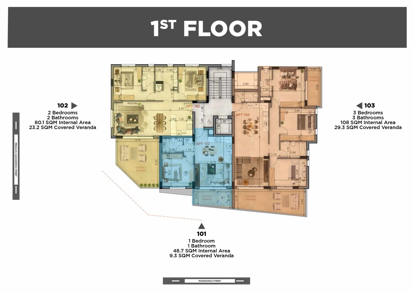 3 bedrooms Apartment in Larnaca, Larnaka, Cyprus No. 64216