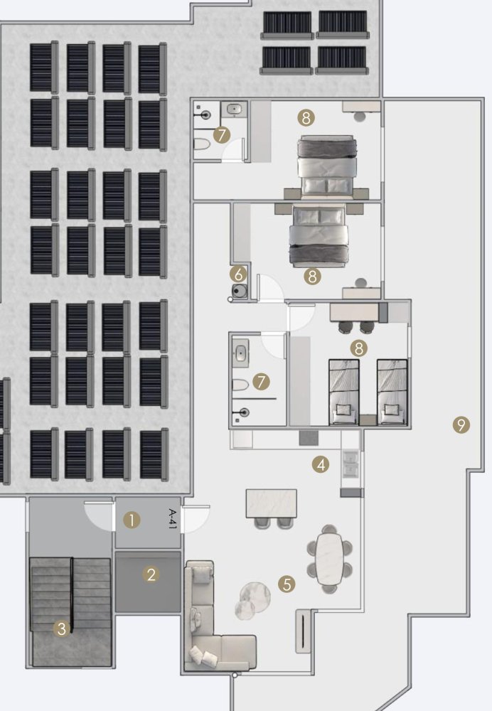3 dormitorios Apartamento en Paphos, Chipre No. 60639