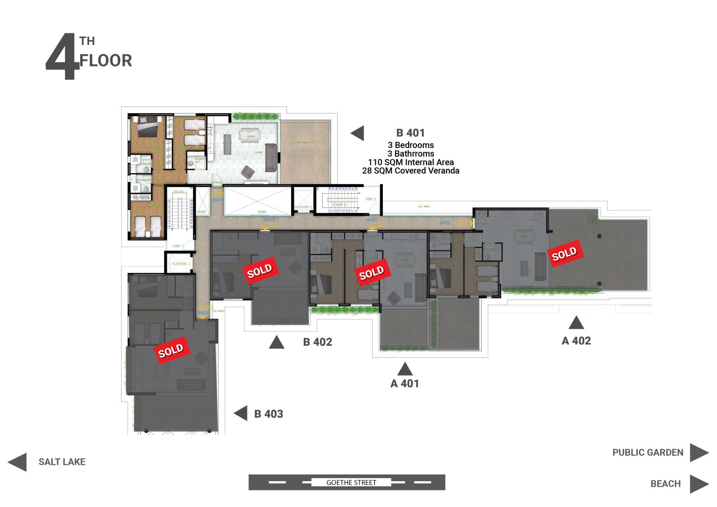 3 dormitorios Apartamento en Larnaca, Larnaka, Chipre No. 65260
