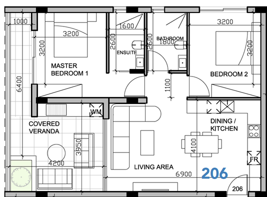 2 chambres Appartement à Paphos, Chypre No. 65291