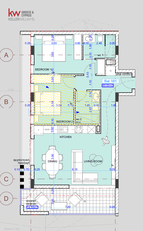 2 chambres Appartement à Larnaca, Larnaka, Chypre No. 60902