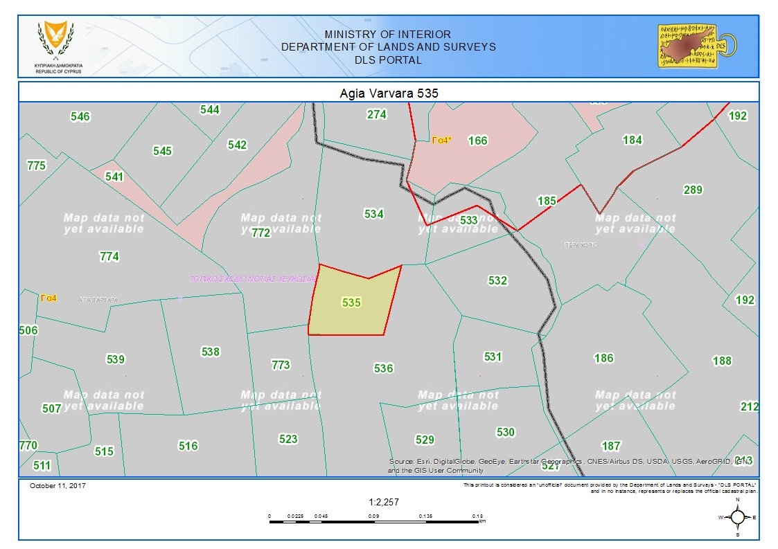 Земельный участок 2676м2 в Агиа Варвара, Никосия, Кипр № 56751