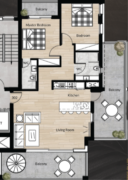 2 bedrooms Penthouse in Zakaki, Limassol, Cyprus No. 61652