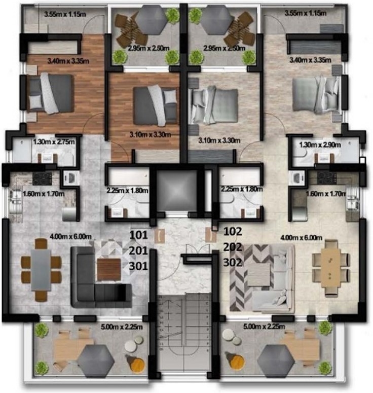 2 bedrooms Apartment in Larnaca, Larnaka, Cyprus No. 61663