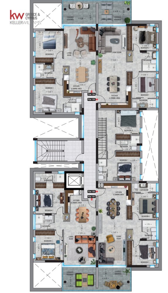 Квартира с 2 спальнями в Дериния, Аммохостос, Кипр № 40099