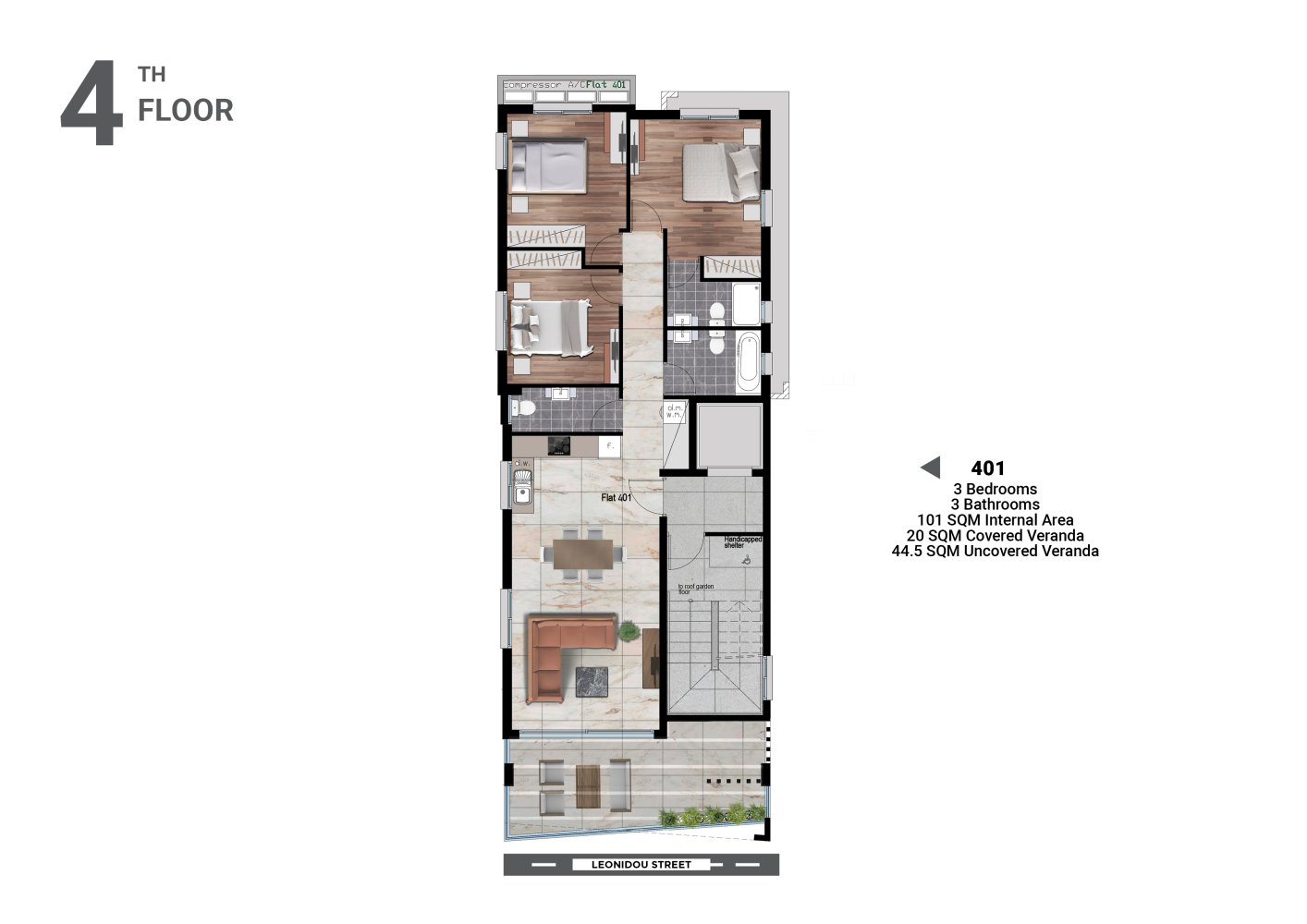 3 bedrooms Penthouse in Larnaca, Larnaka, Cyprus No. 65283