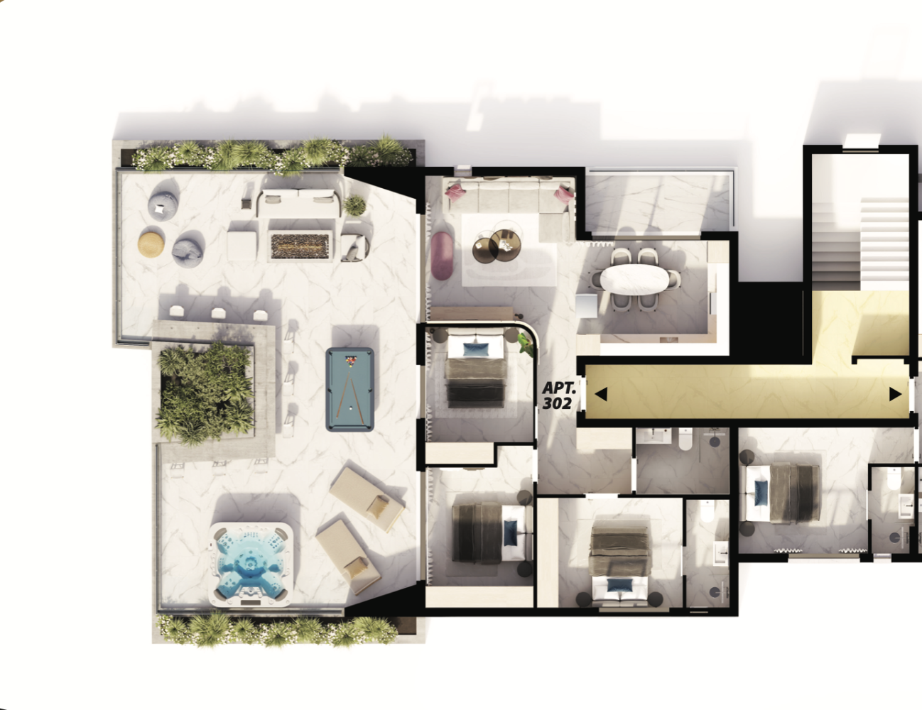 3 chambres Penthouse à Mesogi, Paphos, Chypre No. 65493