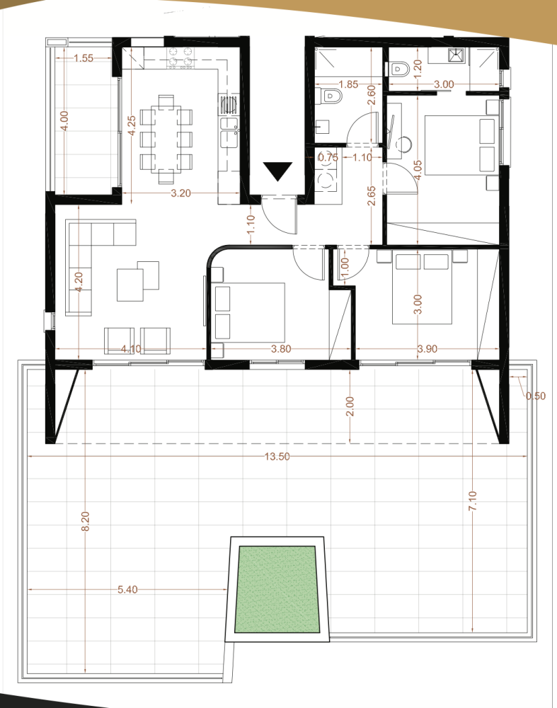 3 chambres Penthouse à Mesogi, Paphos, Chypre No. 65493