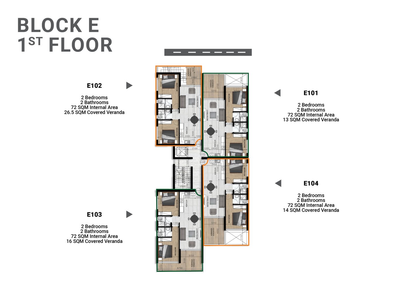 2 bedrooms Apartment in Larnaca, Larnaka, Cyprus No. 65278