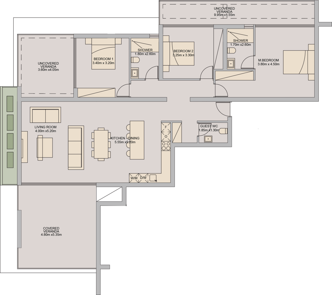 3 chambres Appartement à Paphos, Chypre No. 64009