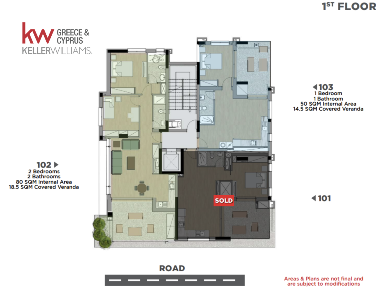 1 dormitorio Apartamento en Nicosia, Chipre No. 52018