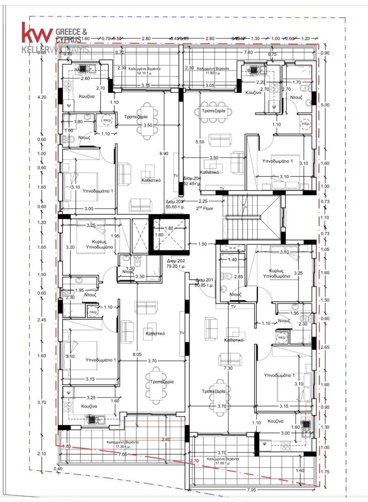 Квартира с 2 спальнями в Кити, Ларнака, Кипр № 51296