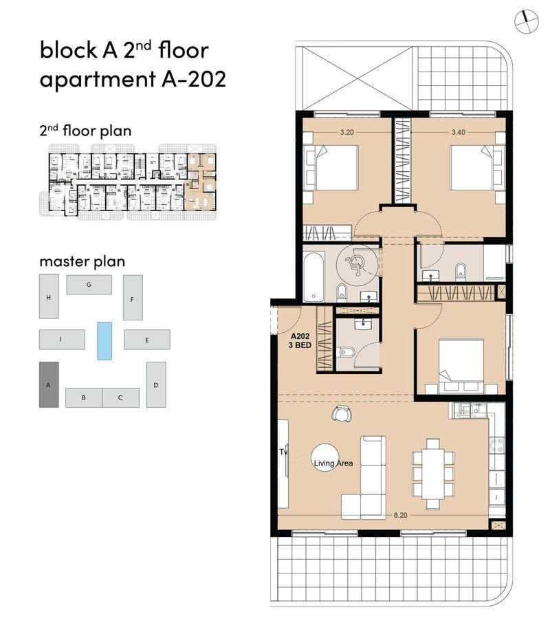 3 bedrooms Apartment in Larnaca, Larnaka, Cyprus No. 64783