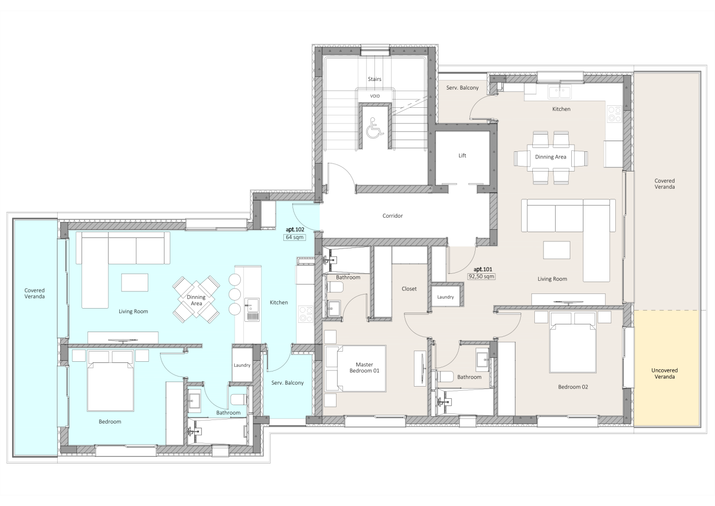 2 chambres Appartement à Limassol, Chypre No. 64465