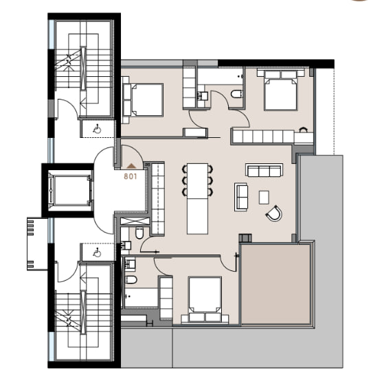 3 bedrooms Penthouse in Larnaca, Larnaka, Cyprus No. 63440
