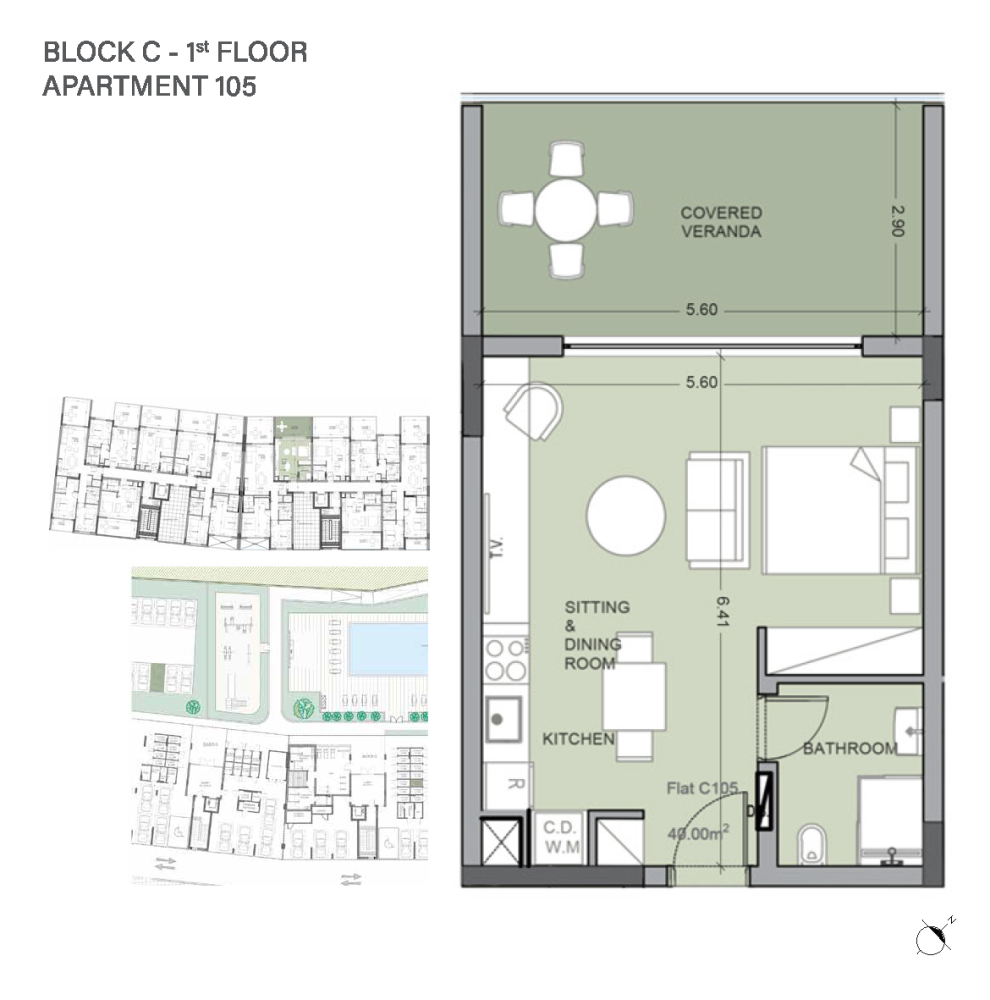 57.2m2 Apartamento en Paphos, Chipre No. 65340