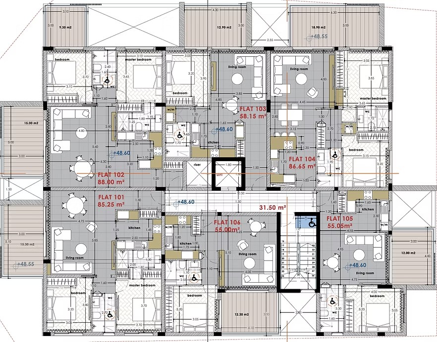 2 chambres Appartement à Limassol, Chypre No. 65051