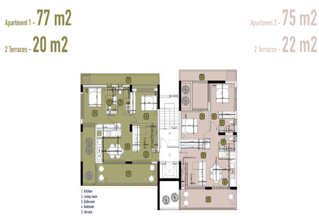 2 dormitorios Apartamento en Paphos, Chipre No. 61099