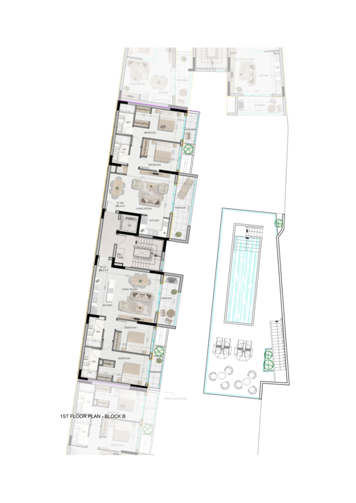 2 chambres Appartement à Larnaca, Larnaka, Chypre No. 64715