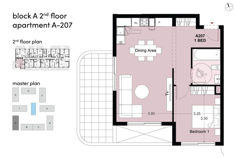 1 dormitorio Apartamento en Larnaca, Larnaka, Chipre No. 64786