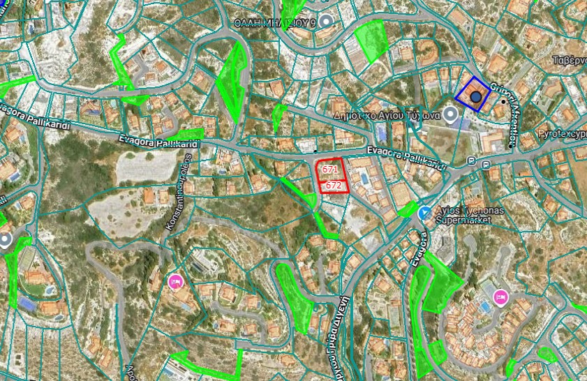 Земельный участок 1787м2 в Агиос Тихонас, Лимасол, Кипр № 62538
