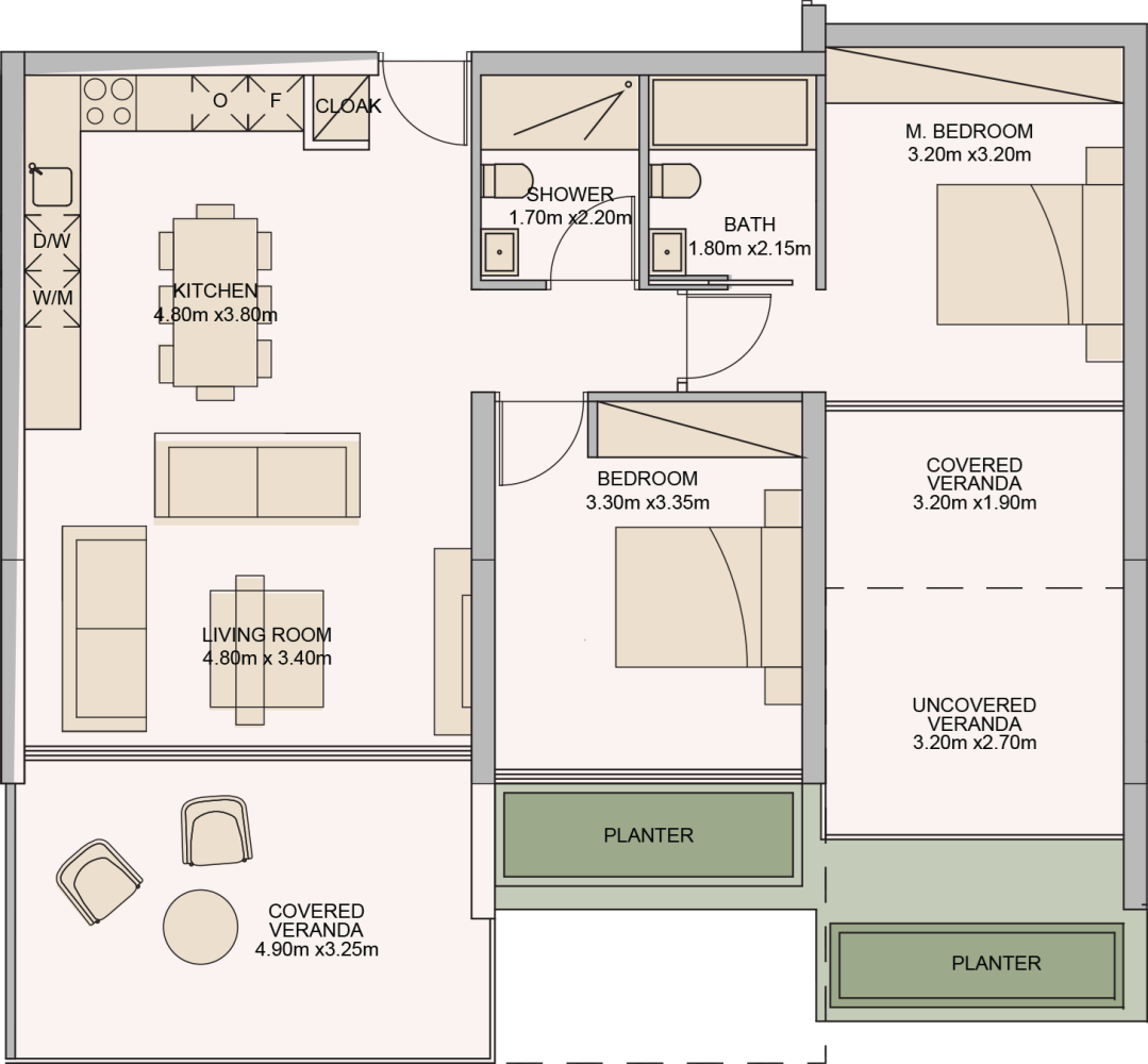 2 chambres Appartement à Paphos, Chypre No. 64012