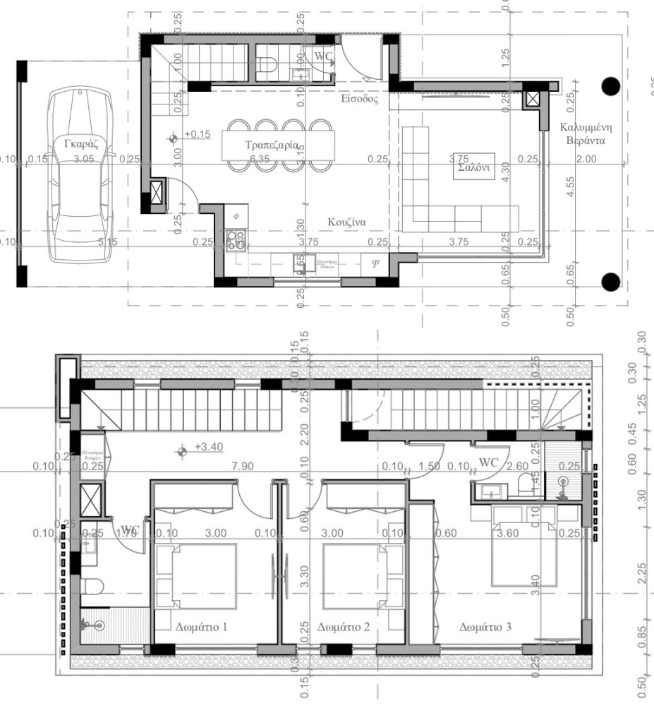 Вилла с 3 спальнями в Аммохостос, Кипр № 63901