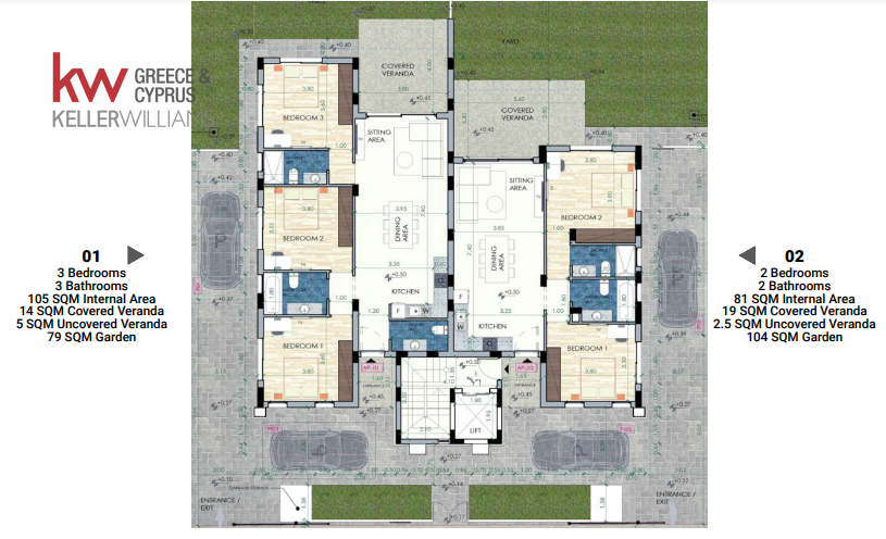 Квартира с 3 спальнями в Ларнака, Кипр № 63382