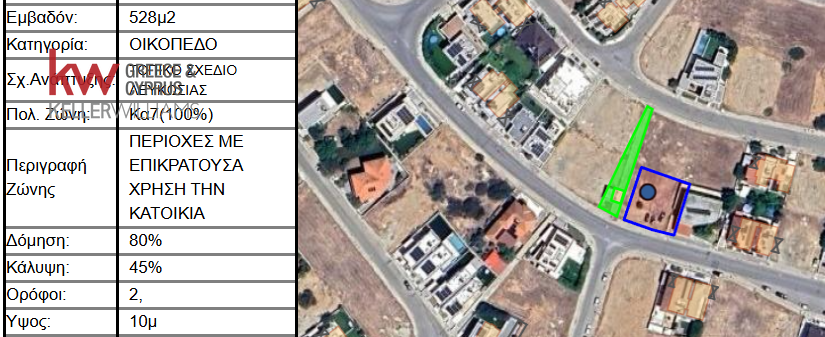 Земельный участок 528м2 в Лакатамия, Никосия, Кипр № 40094