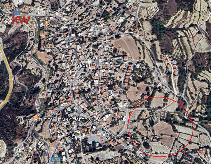 8697m2 Land in Tsada, Paphos, Cyprus No. 60679