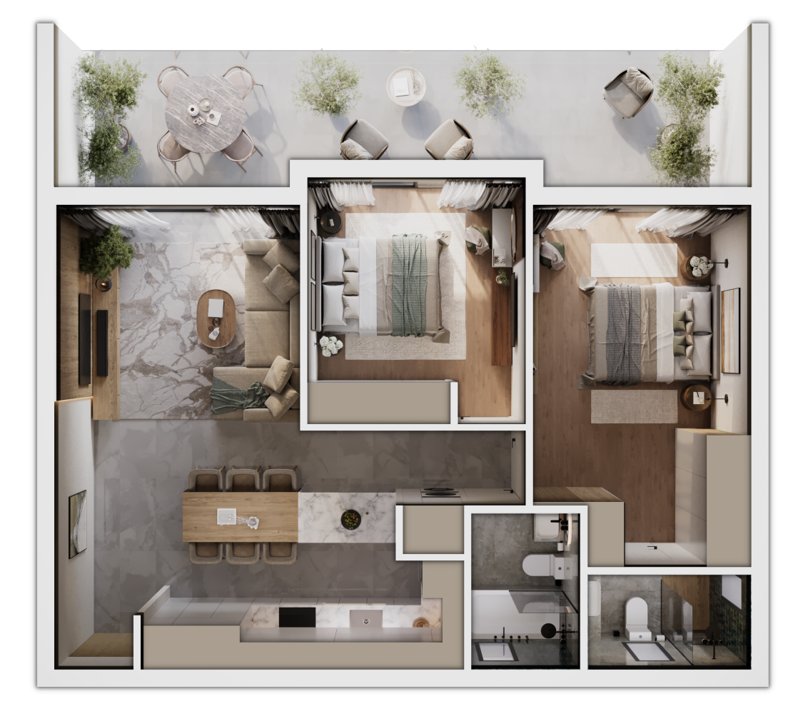 2 bedrooms Apartment in Konia, Paphos, Cyprus No. 65545
