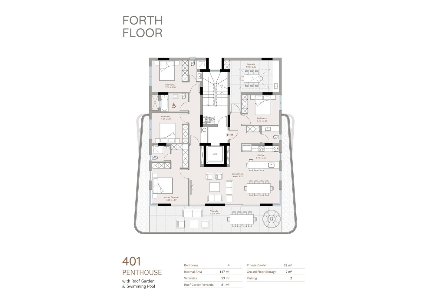 4 chambres Appartement à Agios Nektarios, Limassol, Chypre No. 64989