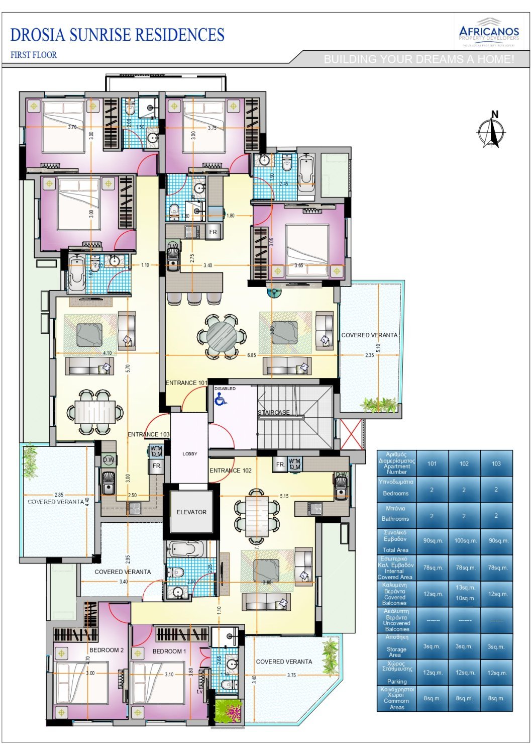 2 bedrooms Apartment in Larnaca, Larnaka, Cyprus No. 23342