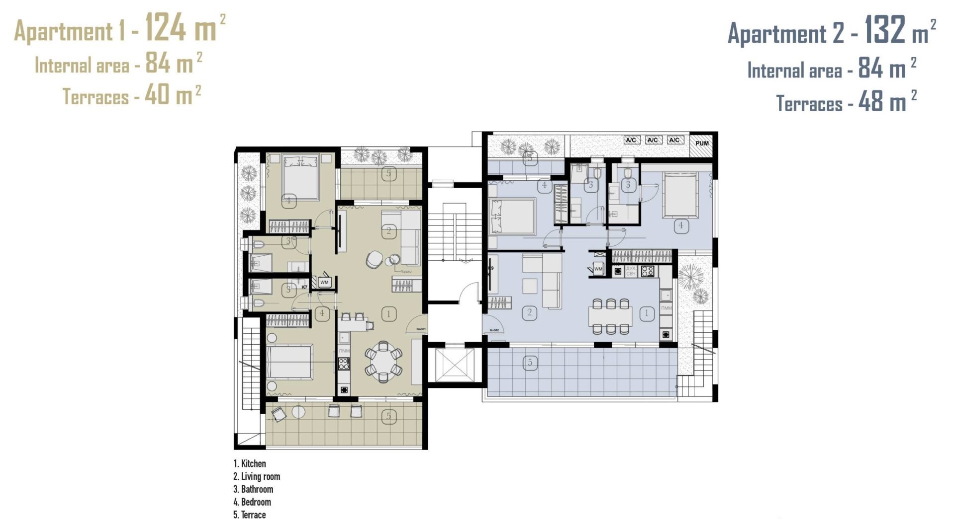 2 dormitorios Apartamento en Kato Paphos, Paphos, Chipre No. 56340