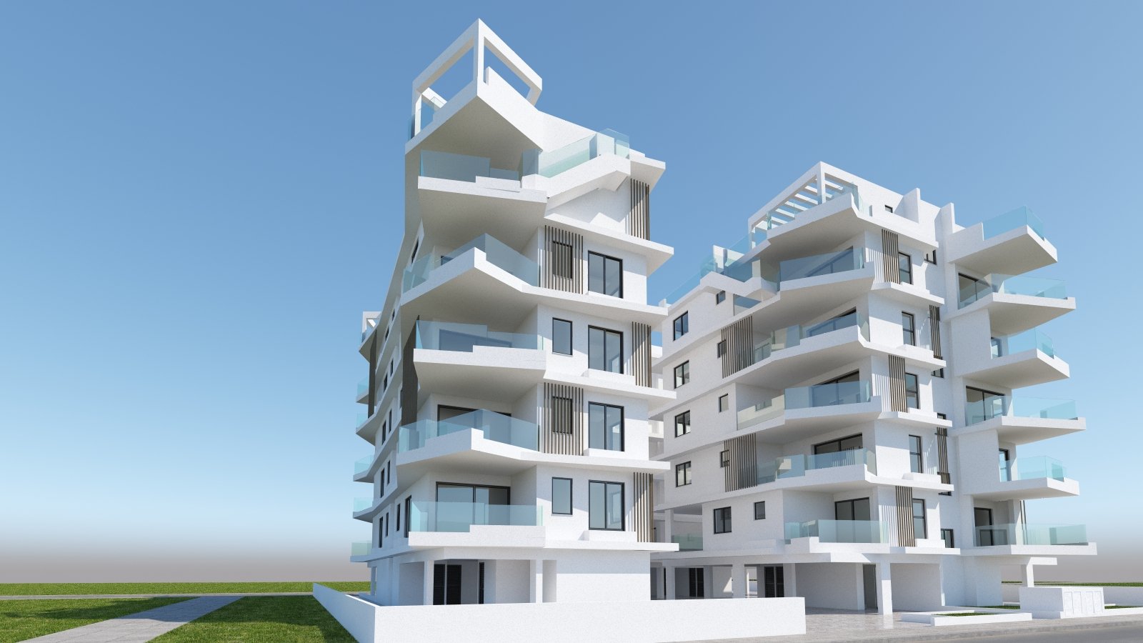 Квартира с 2 спальнями в Ларнака, Кипр № 23354