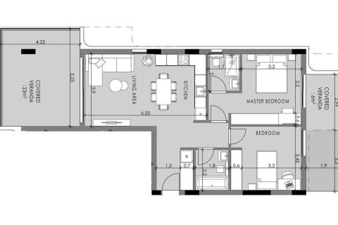 Apartamento plano de planta «Black A 2B», 2 dormitorios en el QUARTER FIVE